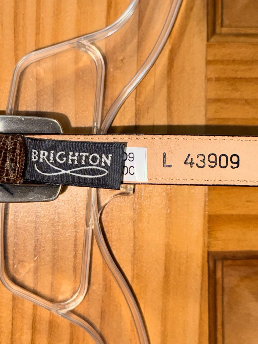 NWT Brighton Women’s Brown Textured Leather Belt with Metal Chain-39.5”-L